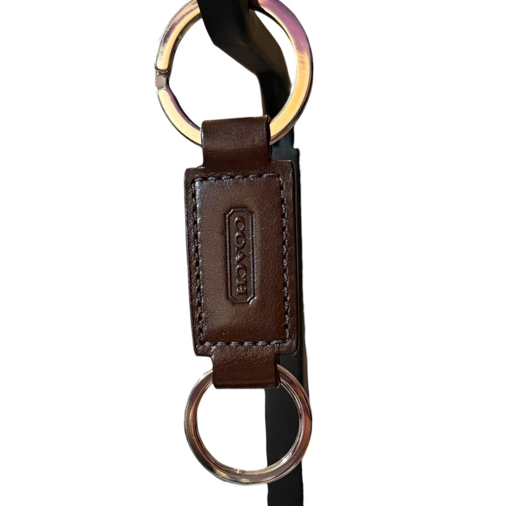 Coach Brown Leather Valet 2-in-1 Embossed Split Key Ring with Snap Logo (NWOT) - Picture 3 of 7